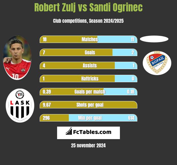 Robert Zulj vs Sandi Ogrinec h2h player stats