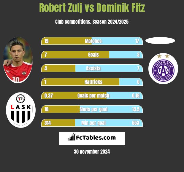 Robert Zulj vs Dominik Fitz h2h player stats