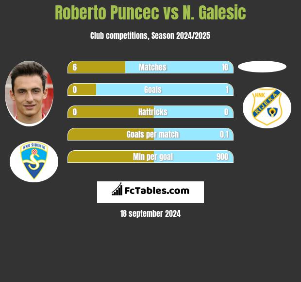 Roberto Puncec vs N. Galesic h2h player stats