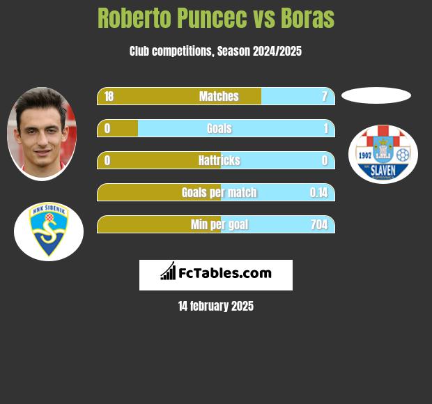 Roberto Puncec vs Boras h2h player stats