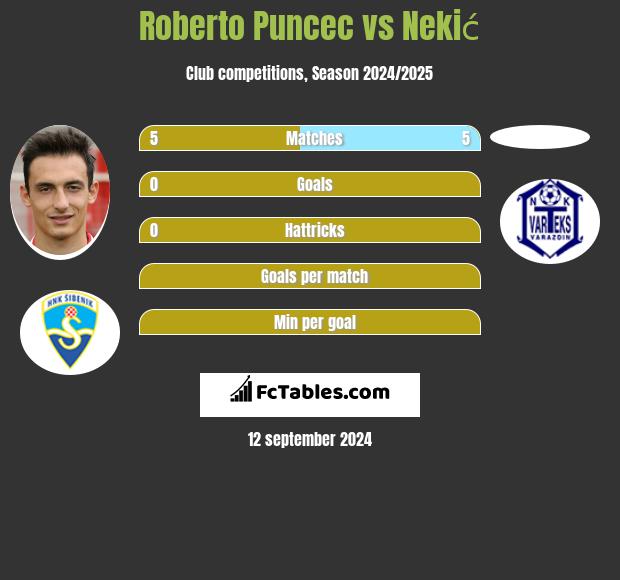 Roberto Puncec vs Nekić h2h player stats