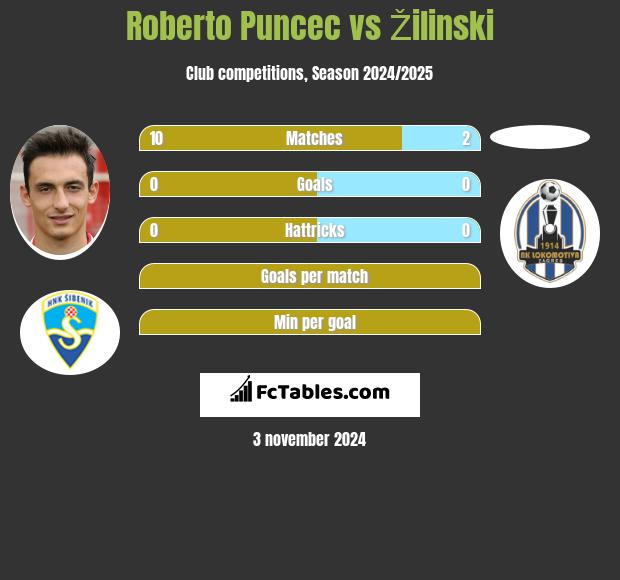 Roberto Puncec vs Žilinski h2h player stats