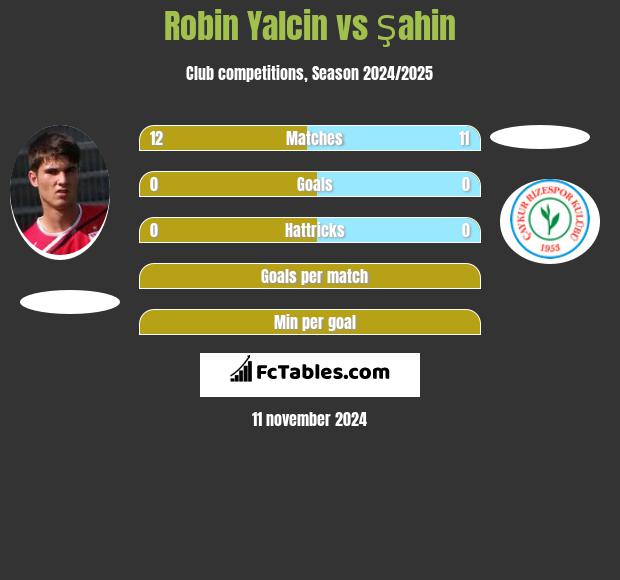 Robin Yalcin vs Şahin h2h player stats