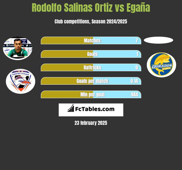 Rodolfo Salinas Ortiz vs Egaña h2h player stats