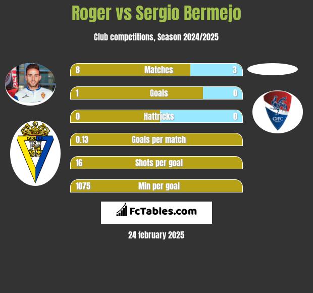 Roger vs Sergio Bermejo h2h player stats