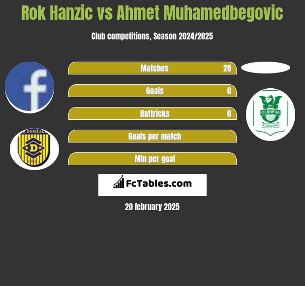 Rok Hanzic vs Ahmet Muhamedbegovic h2h player stats