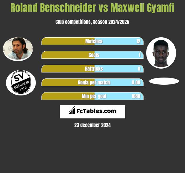 Roland Benschneider vs Maxwell Gyamfi h2h player stats