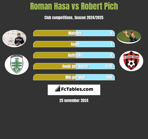 Roman Hasa vs Robert Pich h2h player stats