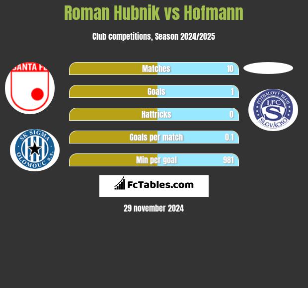 Roman Hubnik vs Hofmann h2h player stats