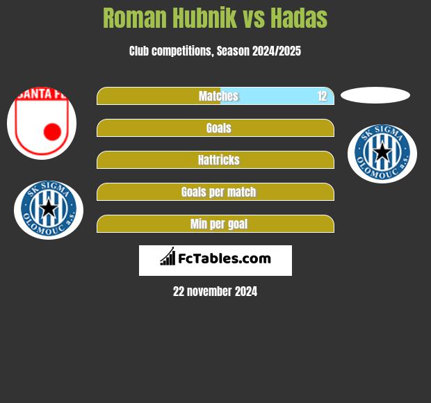 Roman Hubnik vs Hadas h2h player stats