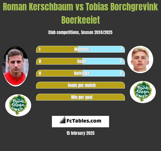 Roman Kerschbaum vs Tobias Borchgrevink Boerkeeiet h2h player stats