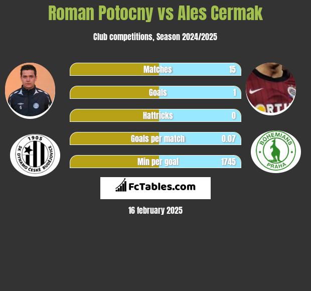 Roman Potocny vs Ales Cermak h2h player stats