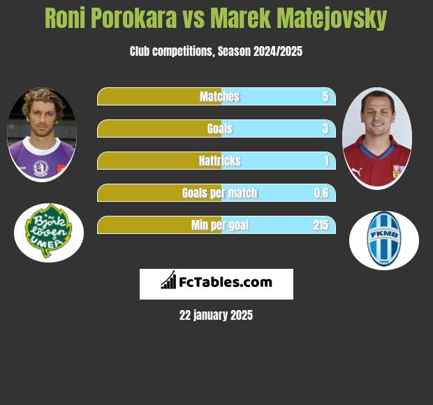 Roni Porokara vs Marek Matejovsky h2h player stats