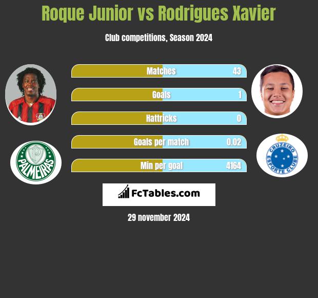 Roque Junior vs Rodrigues Xavier h2h player stats