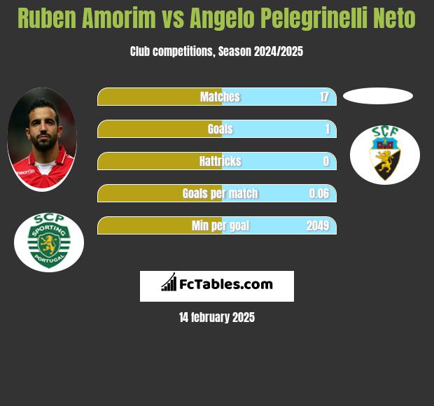 Ruben Amorim vs Angelo Pelegrinelli Neto h2h player stats