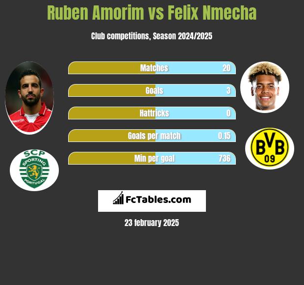 Ruben Amorim vs Felix Nmecha h2h player stats