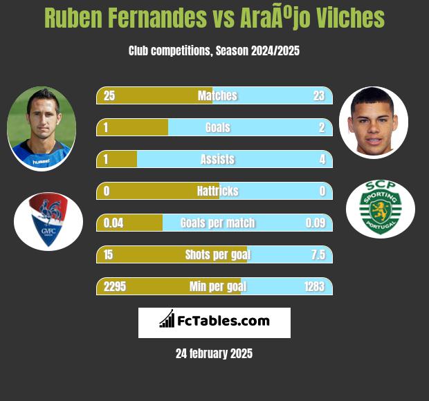 Ruben Fernandes vs AraÃºjo Vilches h2h player stats