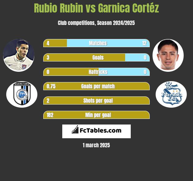 Rubio Rubin vs Garnica Cortéz h2h player stats