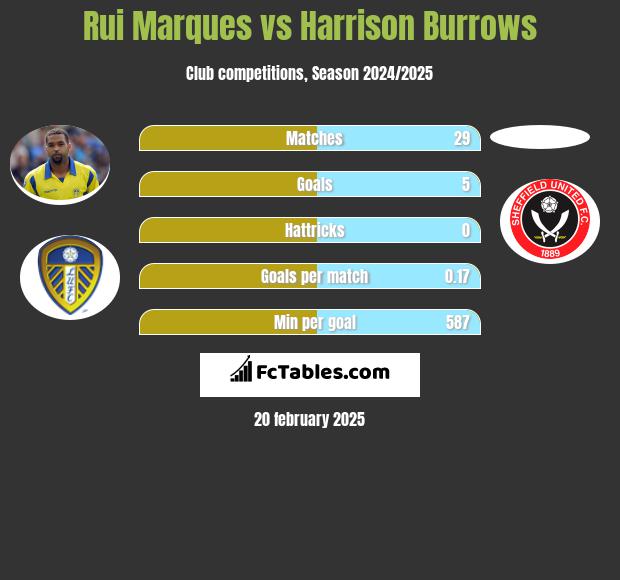 Rui Marques vs Harrison Burrows h2h player stats