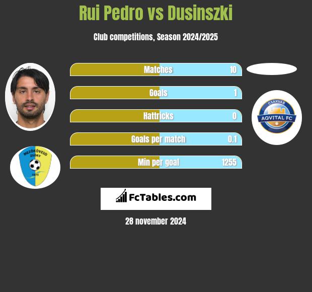 Rui Pedro vs Dusinszki h2h player stats