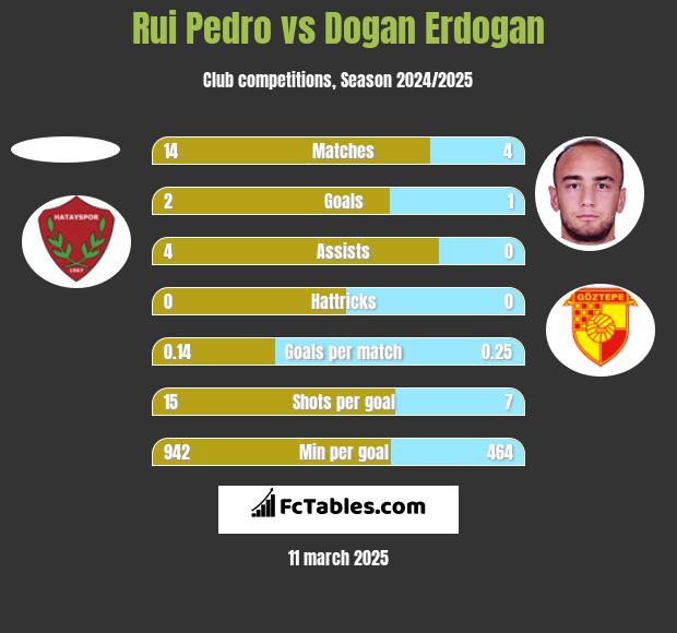 Rui Pedro vs Dogan Erdogan h2h player stats