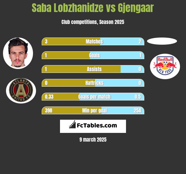 Saba Lobzhanidze vs Gjengaar h2h player stats