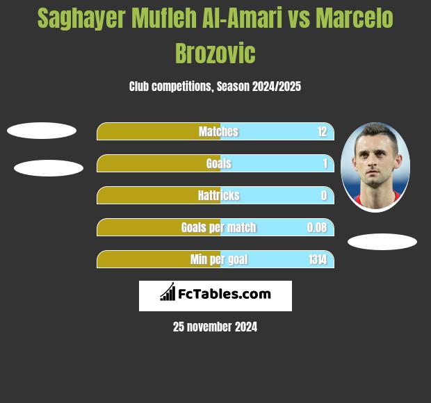 Saghayer Mufleh Al-Amari vs Marcelo Brozovic h2h player stats