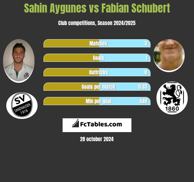 Sahin Aygunes vs Fabian Schubert h2h player stats