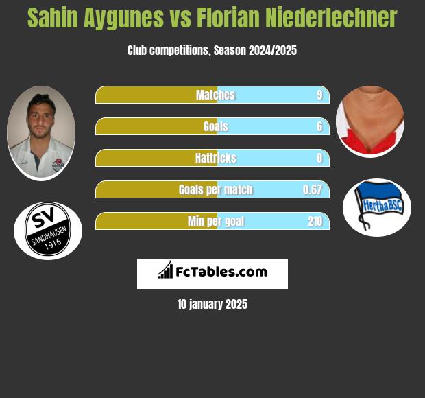 Sahin Aygunes vs Florian Niederlechner h2h player stats