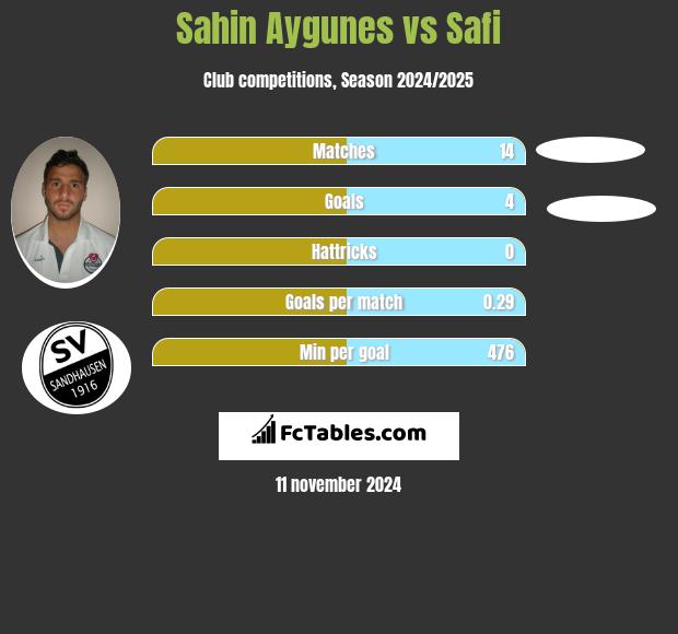 Sahin Aygunes vs Safi h2h player stats