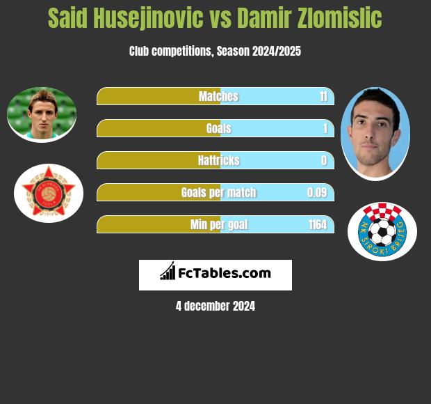 Said Husejinović vs Damir Zlomislic h2h player stats