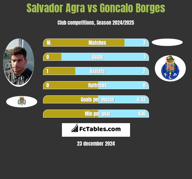 Salvador Agra vs Goncalo Borges h2h player stats