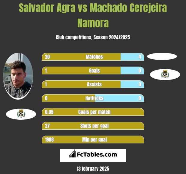 Salvador Agra vs Machado Cerejeira Namora h2h player stats