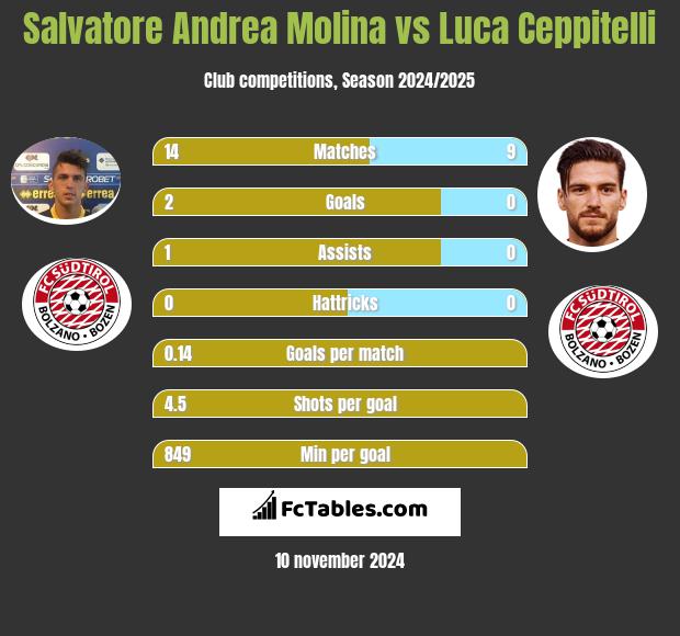 Salvatore Andrea Molina vs Luca Ceppitelli h2h player stats