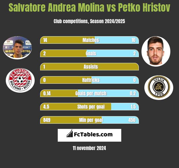 Salvatore Andrea Molina vs Petko Hristov h2h player stats