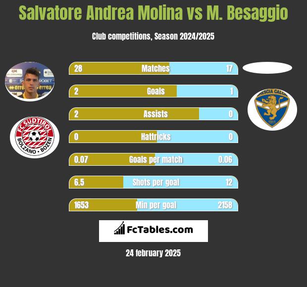 Salvatore Andrea Molina vs M. Besaggio h2h player stats