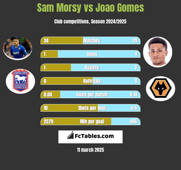 Sam Morsy vs Joao Gomes h2h player stats