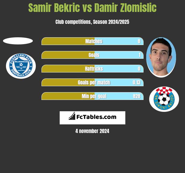 Samir Bekric vs Damir Zlomislic h2h player stats