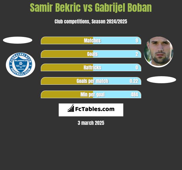 Samir Bekric vs Gabrijel Boban h2h player stats