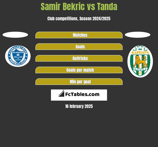 Samir Bekric vs Tanda h2h player stats