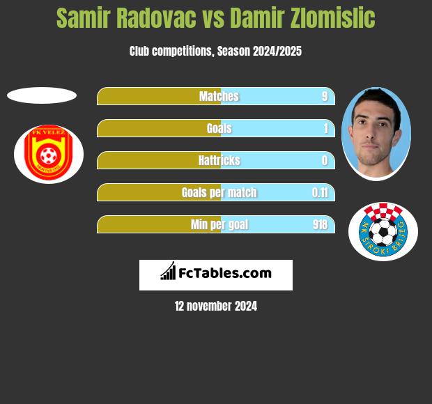 Samir Radovac vs Damir Zlomislic h2h player stats