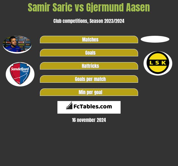 Samir Saric vs Gjermund Aasen h2h player stats