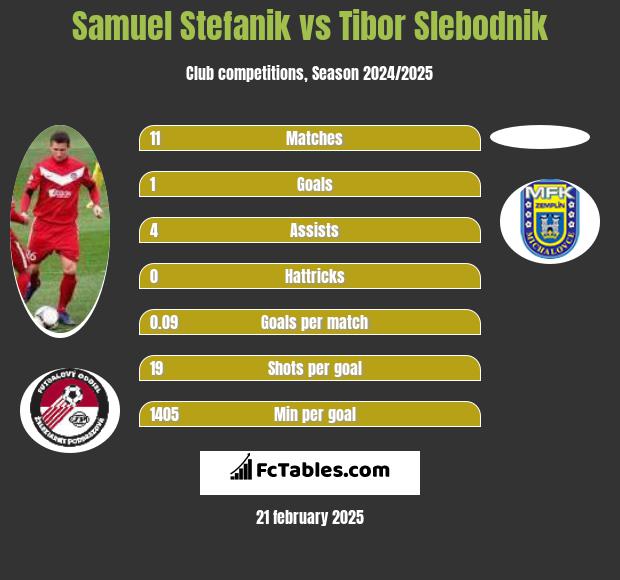 Samuel Stefanik vs Tibor Slebodnik h2h player stats