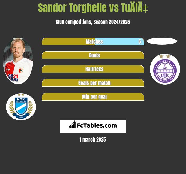 Sandor Torghelle vs TuÄiÄ‡ h2h player stats