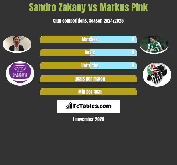 Sandro Zakany vs Markus Pink h2h player stats