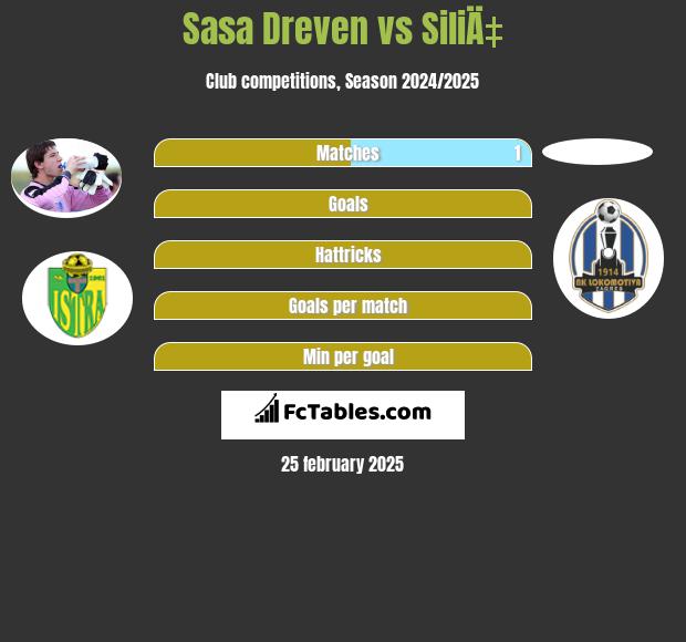 Sasa Dreven vs SiliÄ‡ h2h player stats