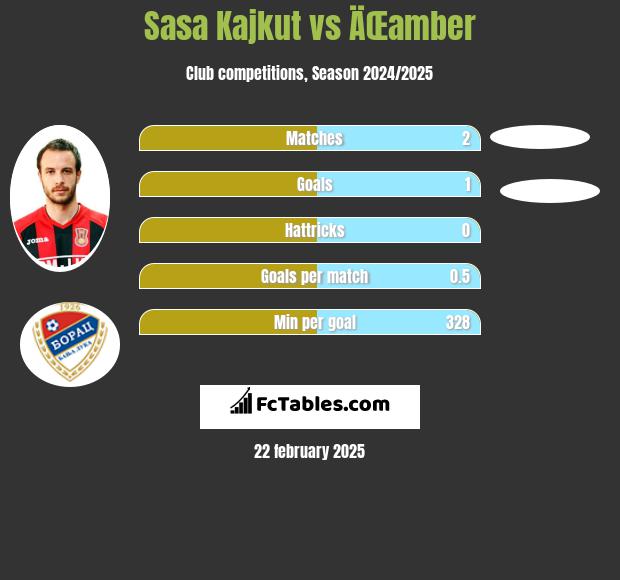 Sasa Kajkut vs ÄŒamber h2h player stats