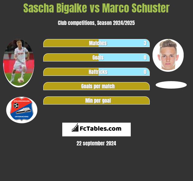 Sascha Bigalke vs Marco Schuster h2h player stats