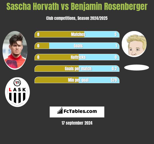 Sascha Horvath vs Benjamin Rosenberger h2h player stats