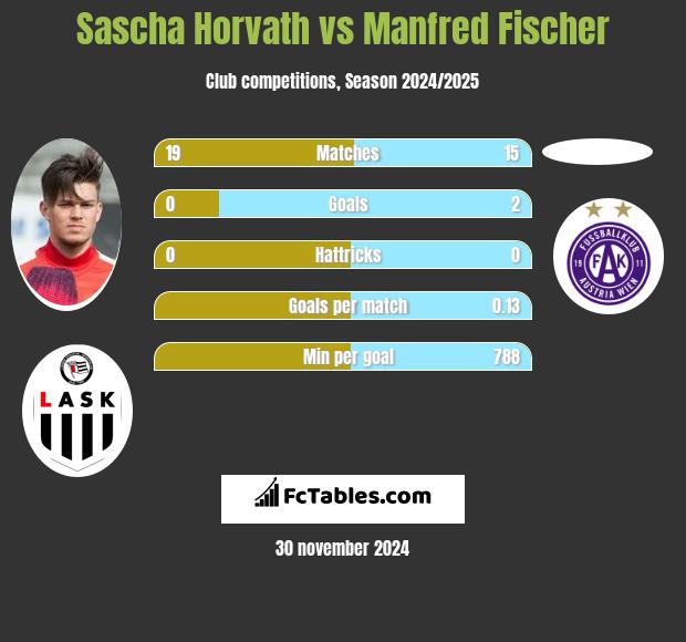 Sascha Horvath vs Manfred Fischer h2h player stats